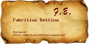 Fabritius Bettina névjegykártya